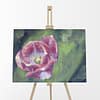 A Pink Tulip Floral Flower Original Oil Painting Andrew Gaia On Easel