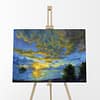 Radiant Sunrise Landscape Original Oil Painting Andrew Gaia On Easel