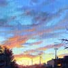 Sky Landscape Another Day Closes Oil Painting Original Andrew Gaia