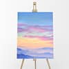 Sorbet Skies Original Oil Painting Cloudy Lanscape by Andrew Gaia Easel