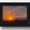 Whispy Warm Sun Sky Oil Painting of the sunrise by Andrew Gaia in frame