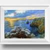 Cliffside Ocean Skies Andrew Gaia Oil Painting In Frame