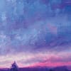 Blue Opal Sky Oil Painting Original Lanscape by Andrew Gaia Close up 2