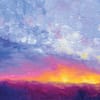 Blue Opal Sky Oil Painting Original Lanscape by Andrew Gaia Close up 3
