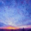 Blue Opal Sky Oil Painting Original Lanscape by Andrew Gaia Small
