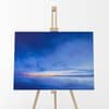 Cool Sky Reflections Original Landscape Oil Painting by Andrew Gaia on easel