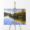 Glowing Mountain Top Reflection Lake Oil Painting Andrew Gaia Mock 2