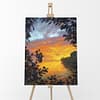 Hidden Beach Sunset Original Oil Painting Andrew Gaia On Easel