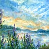 Sunset River Sky Landscape Oil Painting Andrew Gaia
