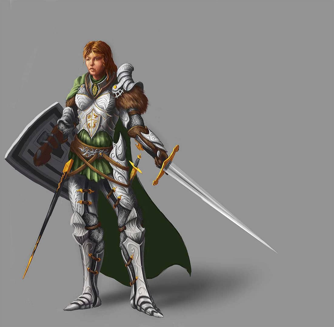 Female Paladin Character Design Concept 1