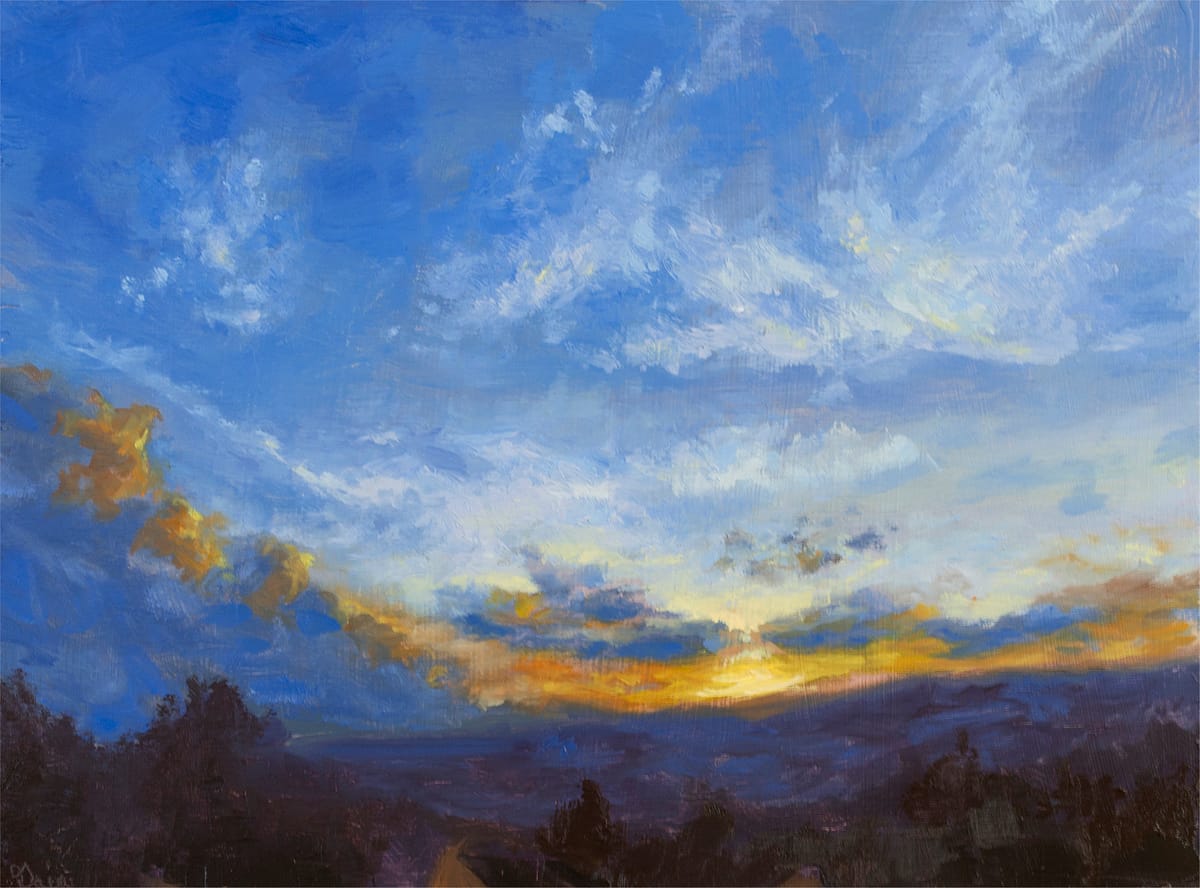 rising clouds original oil painting by Andrew Gaia