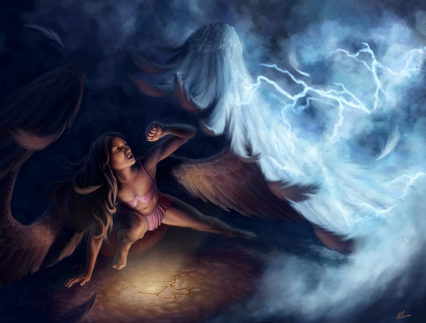 Angel Wings of Protection Fantasy Illustration