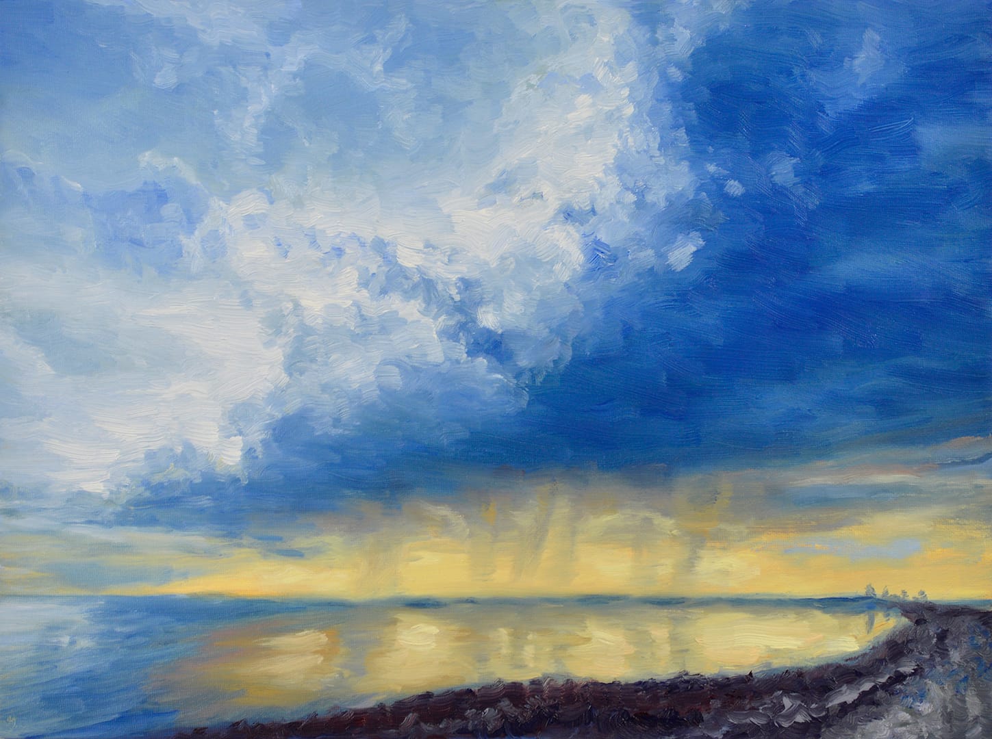 The Impermanence of Storms Landscape Painting Oil on Canvas Board by Andrew Gaia small