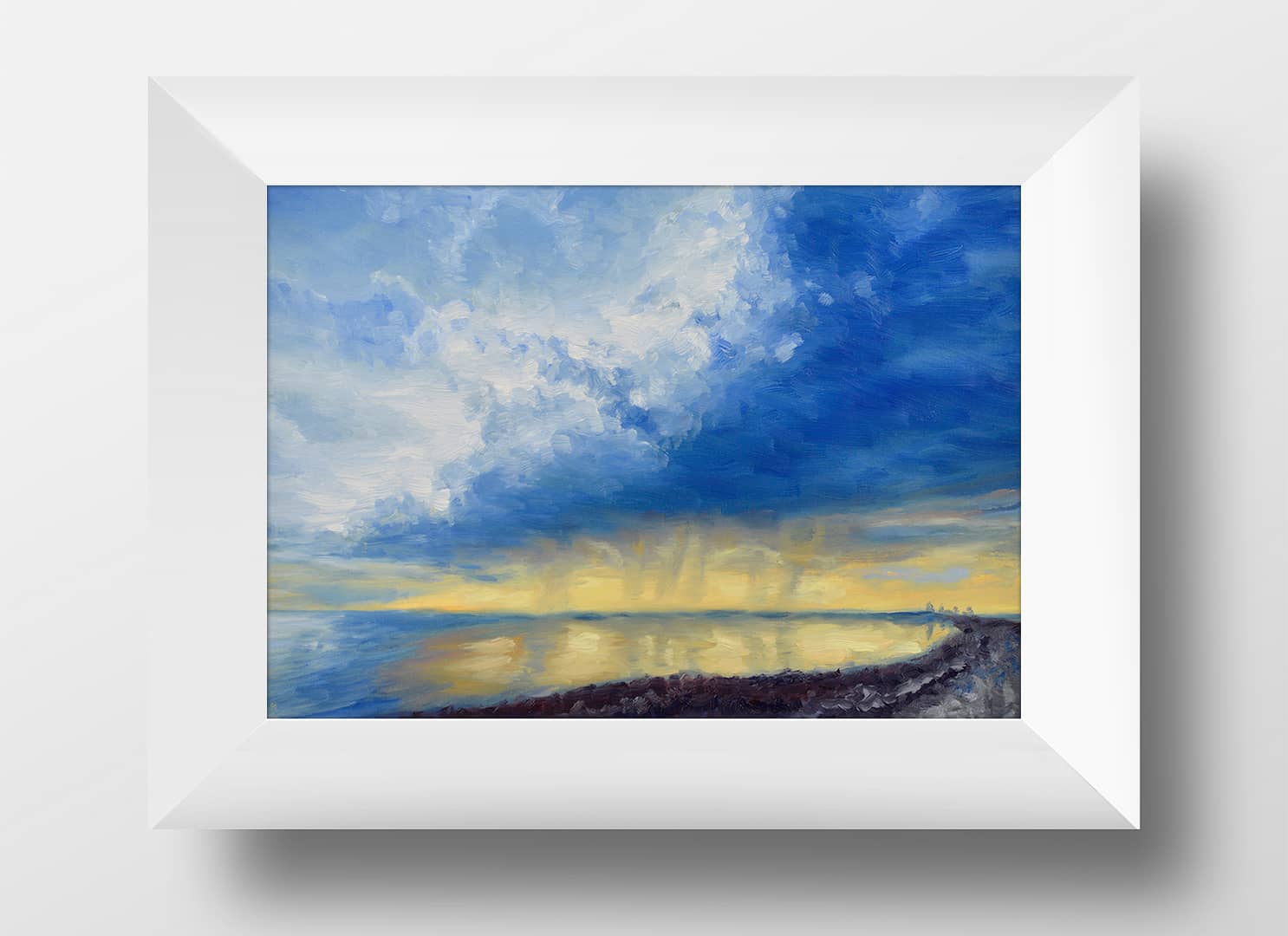 The Impermanence of Storms Landscape Painting Oil on Canvas Board by Andrew Gaia in frame