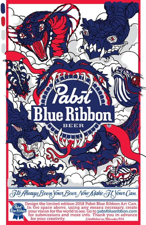 Rough painting 1 for Pabst Blue Ribbon Art Competition 2018