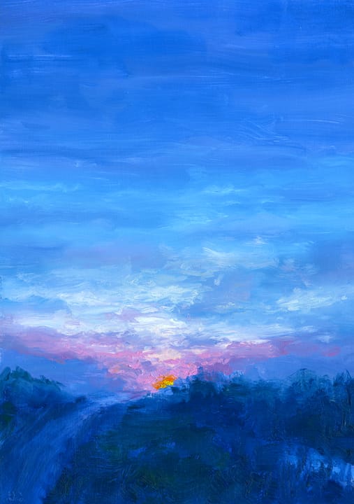 Vibrant morning sunrise landscape Andrew Gaia Oil Painting light posting