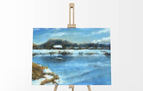 icy field on canvas original oil painting