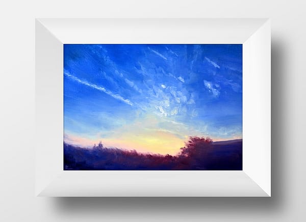 Disbursing Clouds Original Oil Painting by Andrew Gaia in frame