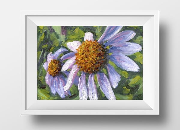 Wild Aster Flower Oil Painting Mock 1 Andrew Gaia