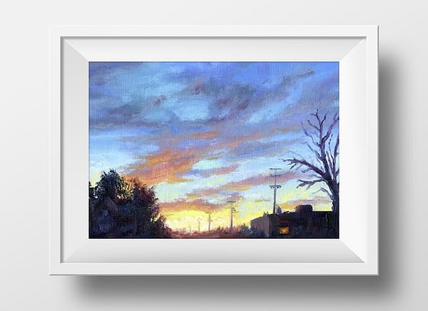 Another Day Closes Sky Landscape Original Oil Painting Andrew Gaia With Frame