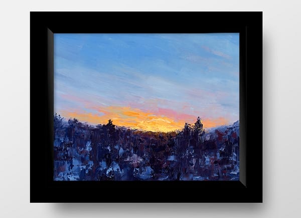Soft Skies and Wintery Woods Oil Painting Landscape in frame Andrew Gaia