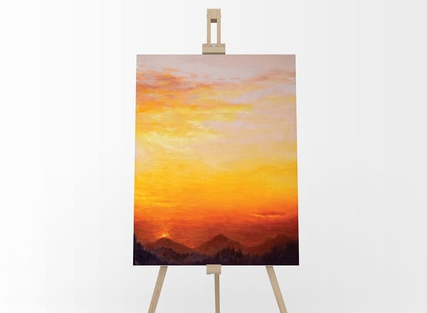 Heat Rises Landscape Oil Painting by Andrew Gaia Easel