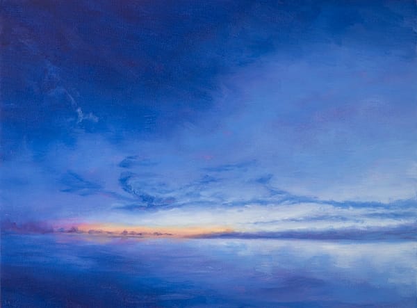 Cool Sky Reflections Original Landscape Oil Painting by Andrew Gaia small