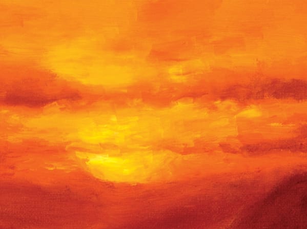 Heat Waves Landscape Oil Painting by Andrew Gaia Close up sun2