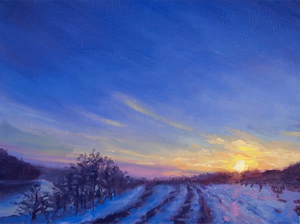 Soft Winter Morning Original Oil Painting by Andrew Gaia small