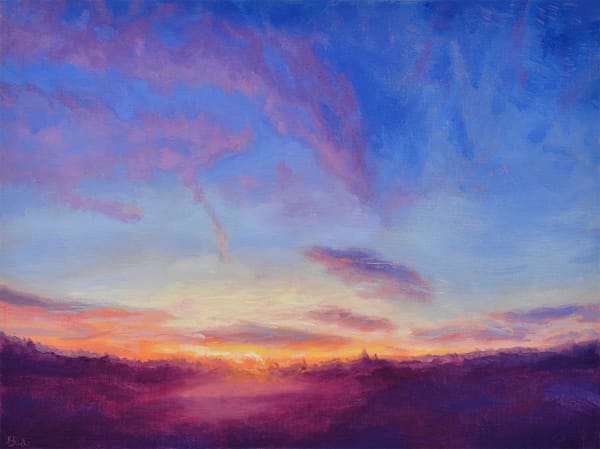 Uplifting Warmth of the Sun Oil Painting Original Landscape by Andrew Gaia