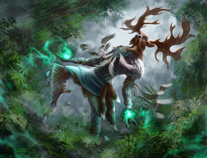 Deer Shaman Forest God Creature Illustration