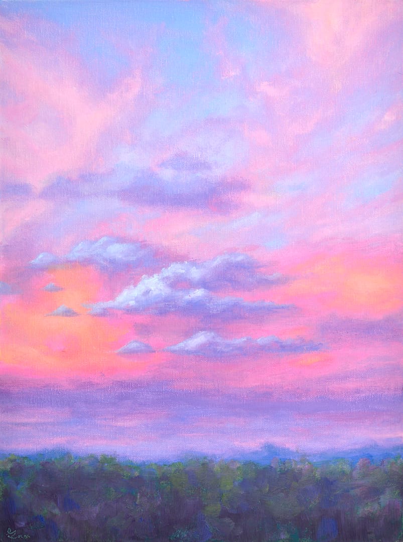 The Color of Sky Original landscape Painting by Andrew Gaia small